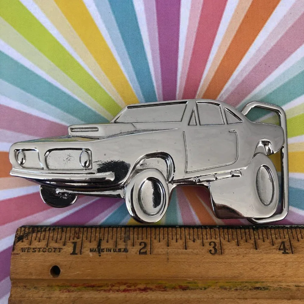 🌸HP 1970’s Inspired hot rod muscle car belt buckle